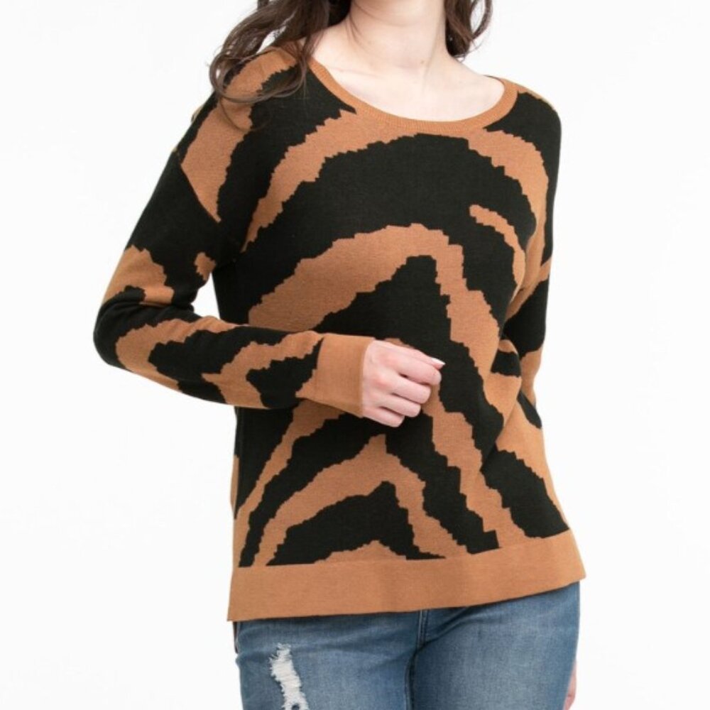 RICKI'S | Long Sleeve Patterned Pullover (Size S)